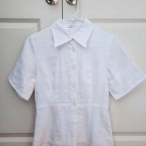 DISSH Linen Short Sleeve Button Up Shirt